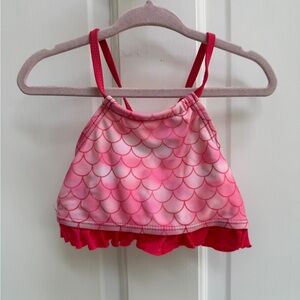 Dreamwave 2T Girls Pink and White Mermaid Scallop Bikini Top